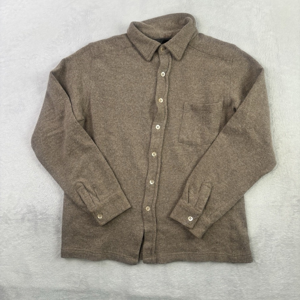 Banana Republic Wool Blend Brown Tan Long Sleeve Button Up Shirt Medium